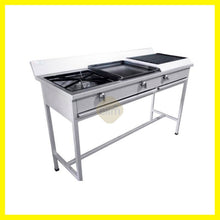 Cargar imagen en el visor de la galería, Estufa Industrial con 1 hornilla, comal y parrilla churrasquera CH-220-15A