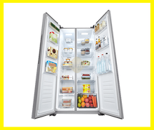 Cargar imagen en el visor de la galería, REFRIGERADORA HISENSE SIDE BY SIDE 16 PIES CUBICOS COLOR GRIS DOBLE PUERTA