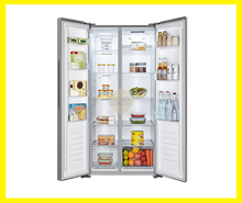Cargar imagen en el visor de la galería, REFRIGERADORA HISENSE SIDE BY SIDE 16 PIES CUBICOS COLOR GRIS DOBLE PUERTA
