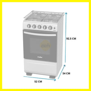 Estufa Mabe de 4 quemadores con horno y cubierta de vidrio templado