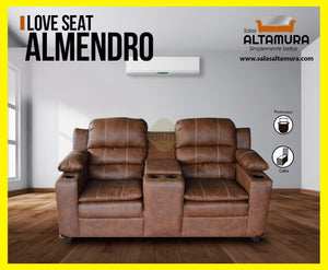 SOFA ALTAMURA ALMENDRO 2 PLAZAS LOVE SET TELA VOLTAFLEX