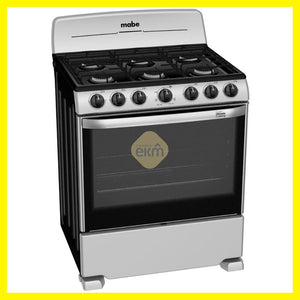 Estufa Mabe 6 quemadores con horno color plata
